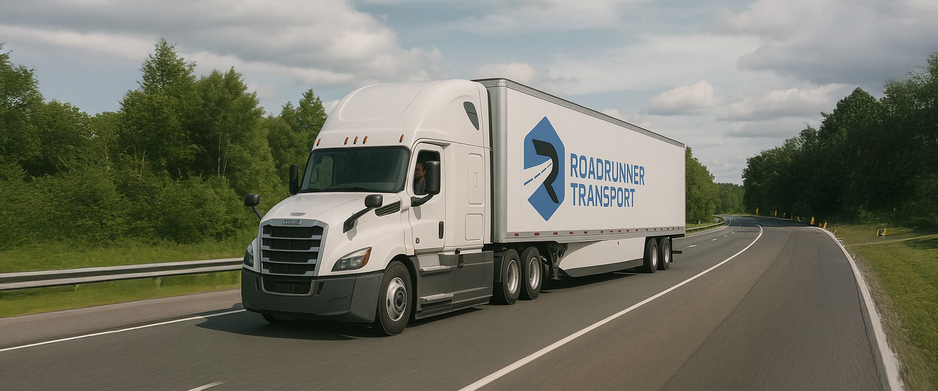 Roadrunner Transport semi tractor-trailer running a long-haul freight lane